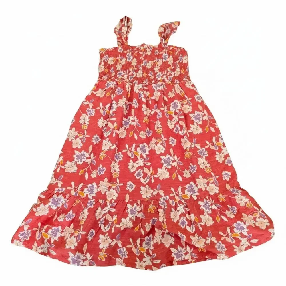 GAP Kids Girl's Size Medium Floral Print Ruffle Hem Lined Sundress NWT